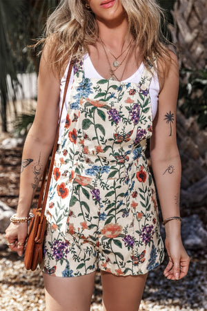 Open image in slideshow, Printed Square Neck Wide Strap Romper
