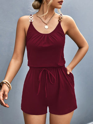 Open image in slideshow, Scoop Neck Romper with Pockets
